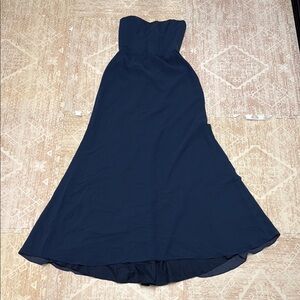 Amsale Blue Strapless A-line Prom Dress